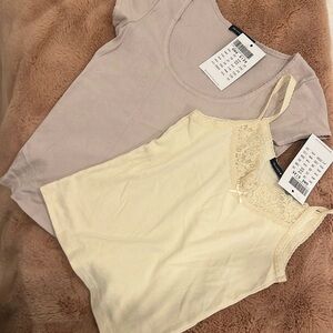 Brand new Brandy Melville scoop tee and tank top bundle- NWT